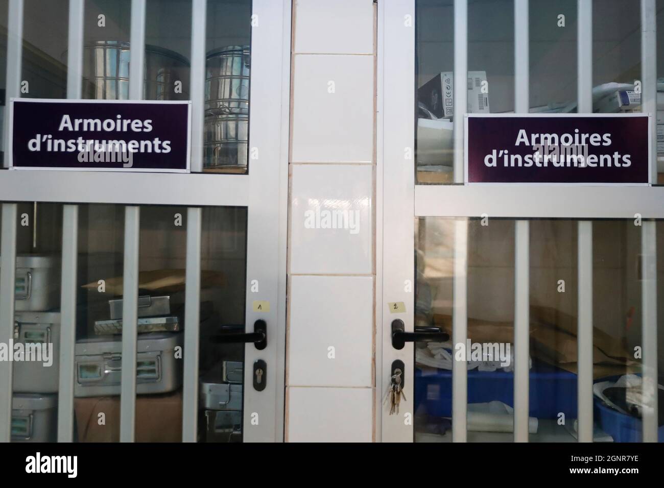 Hôpital africain. Service pédiatrique. Bénin. Banque D'Images