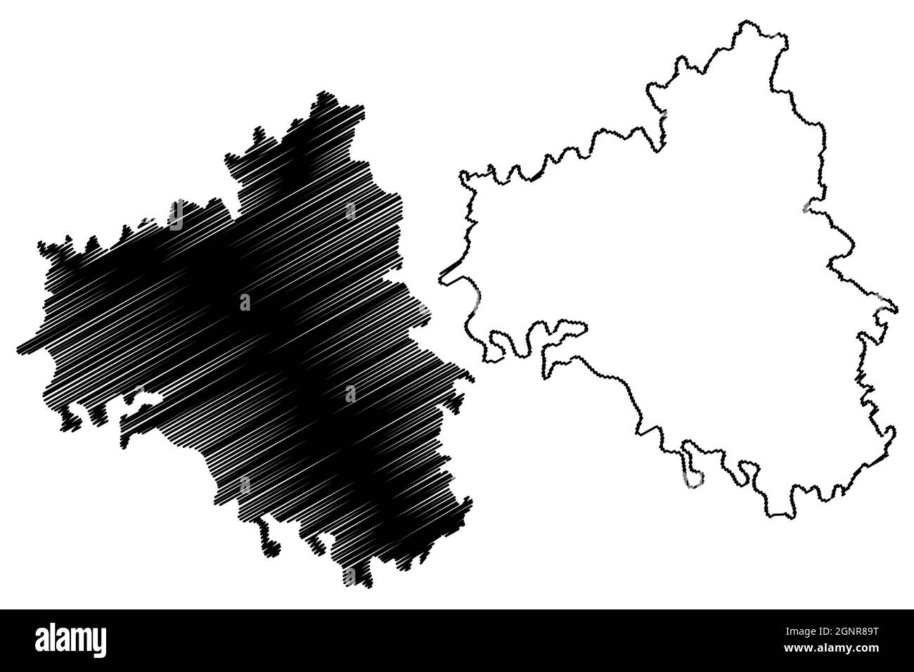 Carte du district de Firozabad (État de l'Uttar Pradesh, République de l'Inde) illustration vectorielle, schéma de scribble carte de Firozabad Illustration de Vecteur