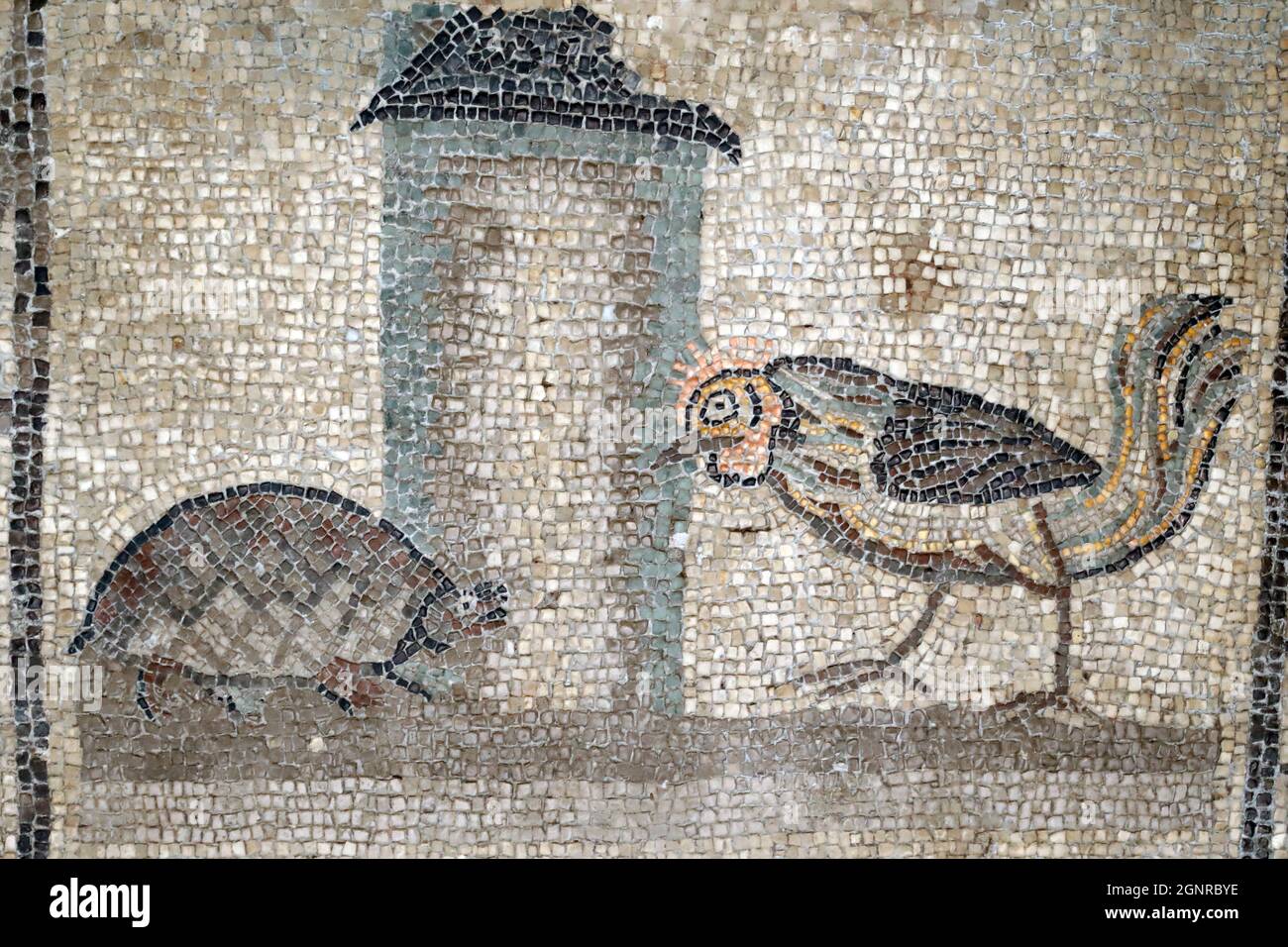 Basilique patriarcale d'Aquileia. Sol en mosaïque avec symbolisme chrétien, 4e siècle. Italie. Banque D'Images