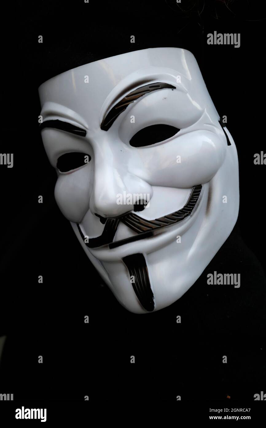 Masque Guy Fawkes. Masque anonyme. Banque D'Images