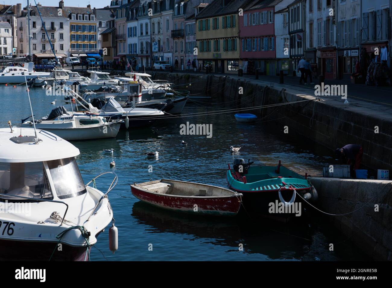 Dans et autour du port du Palais sur Belle-Isle en Mer Banque D'Images