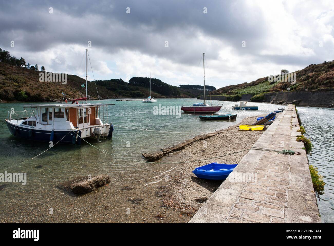 Dans et autour du port du Palais sur Belle-Isle en Mer Banque D'Images