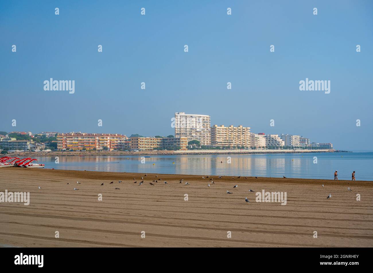 L'Escala catalogne Espagne juillet 22 2019 Reills panorama sur la plage et les appartements Banque D'Images