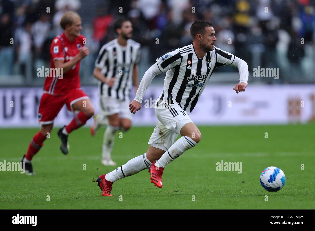 Aaron Ramsey de Juventus FC en action pendant la série Un match entre Juventus FC et UC Sampdoria. Banque D'Images