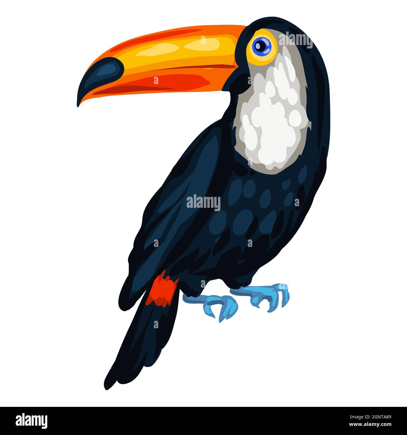 Illustration stylisée du toucan. Image pour le design ou la décoration. Illustration de Vecteur