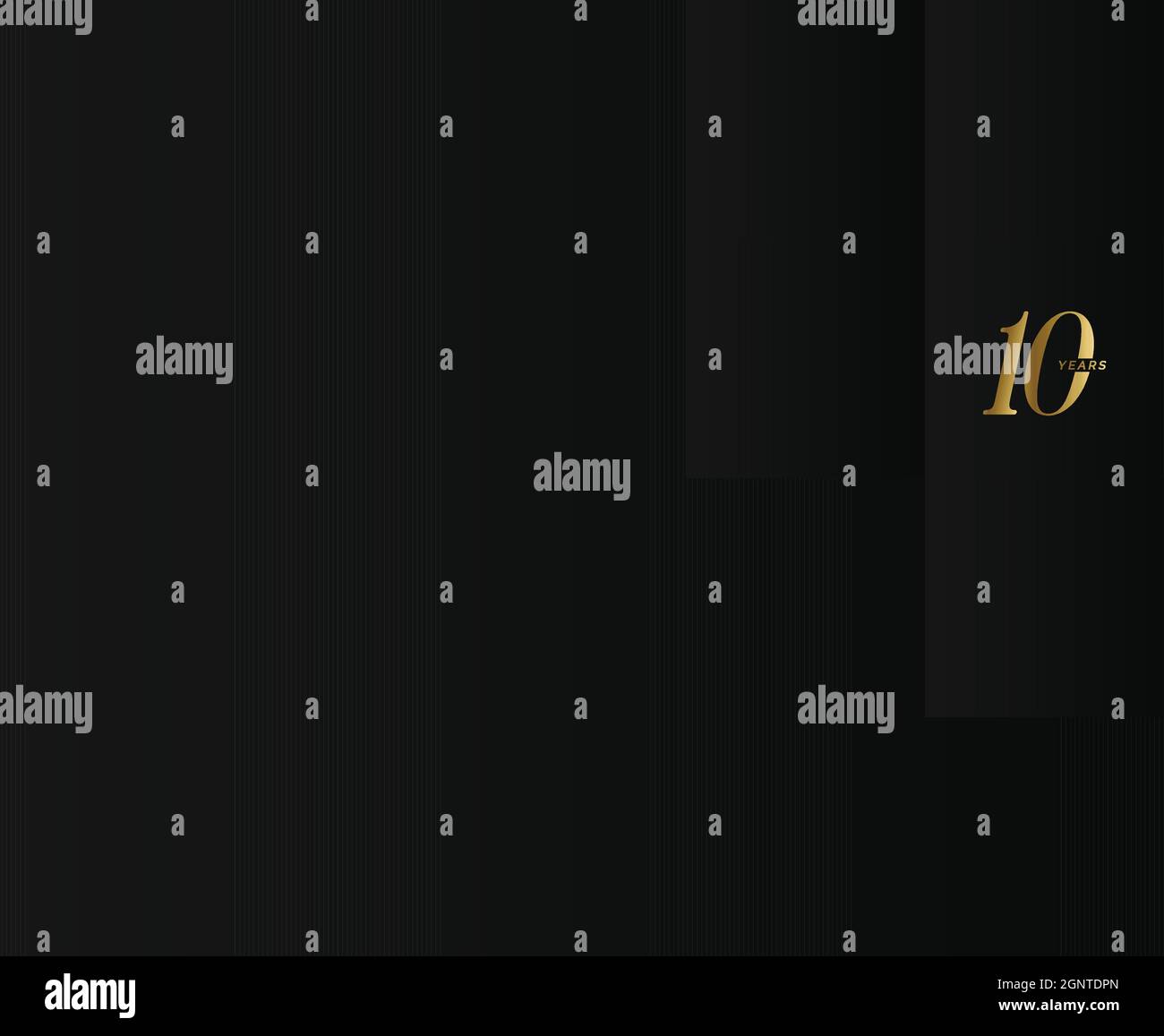 Logo de la société anniversaire, 1 an, dix numéros d'or, anniversaire de mariage, ensemble de symboles de date de commémoration, collection d'année d'or. Symbole d'anniversaire, jubilé d'âge Illustration de Vecteur