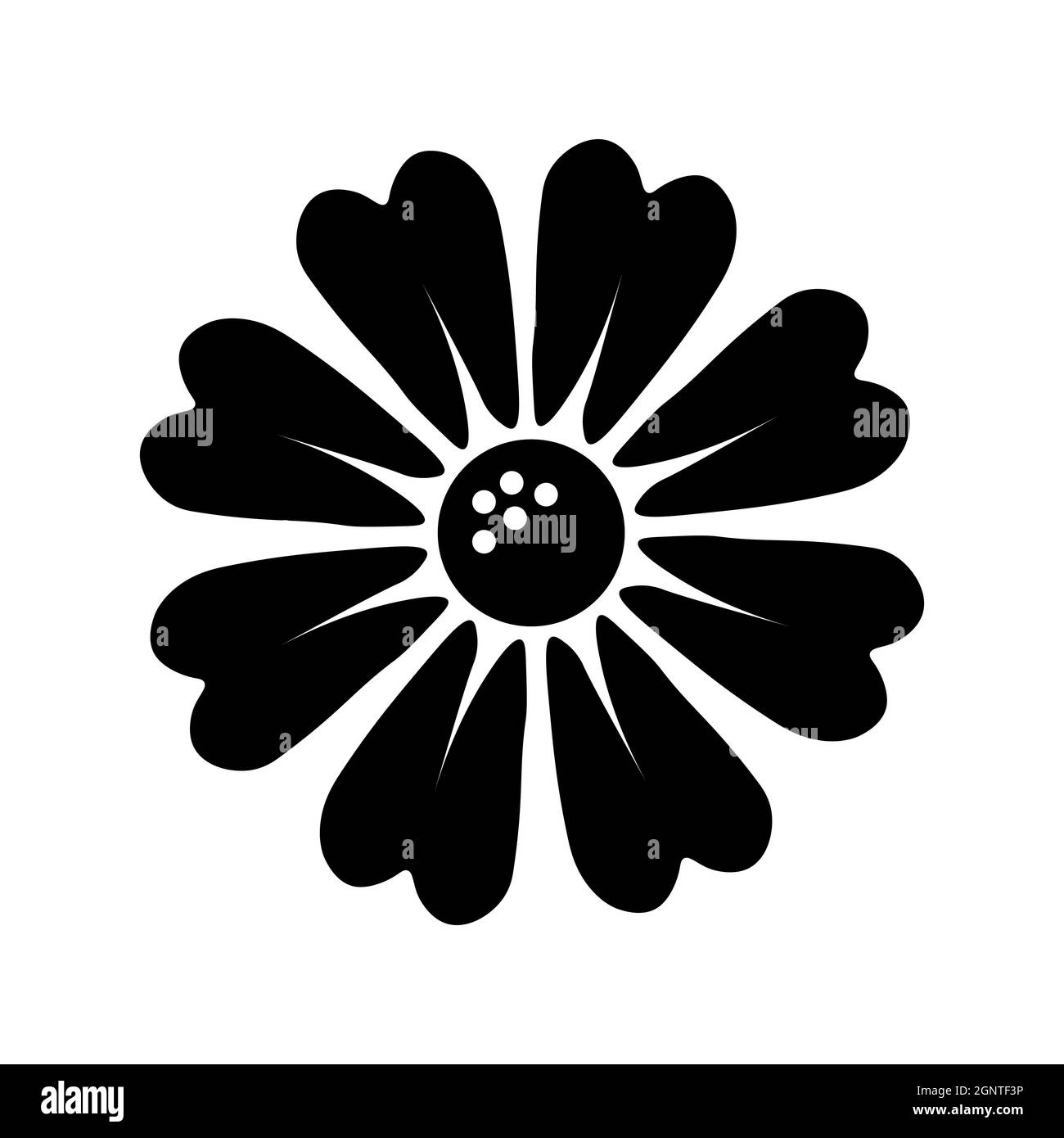 Vecteur de signe de fleur. Logo de plante, emblème. Icône de fleur style plat isolé sur fond blanc. Symbole de ressort pour la conception. Illustration de Vecteur