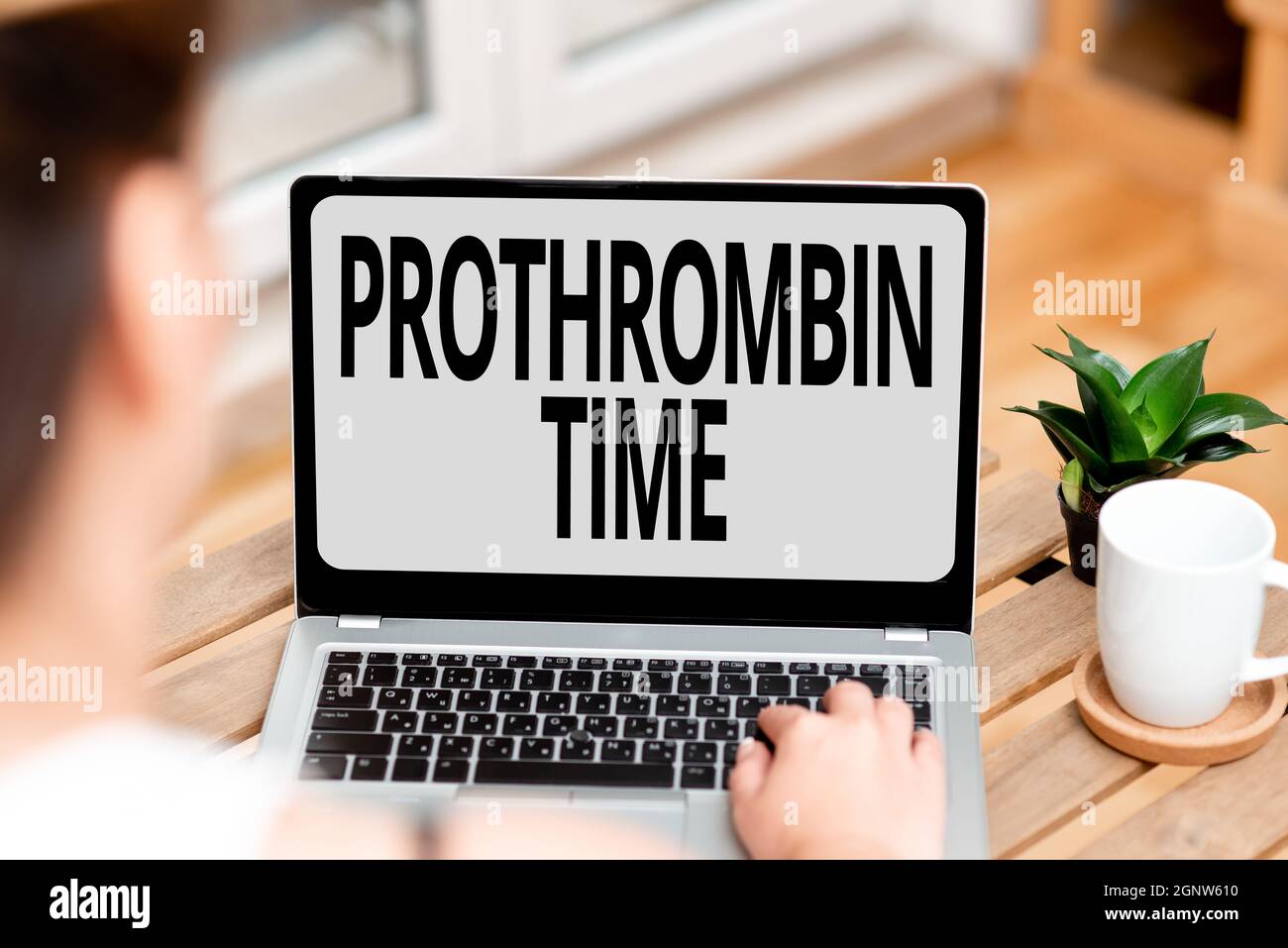 Légende conceptuelle temps de prothrombine. Vitrine d'affaires évaluez votre capacité à former des caillots sanguins de manière appropriée les fonctionnalités d'appel audio et vidéo Banque D'Images