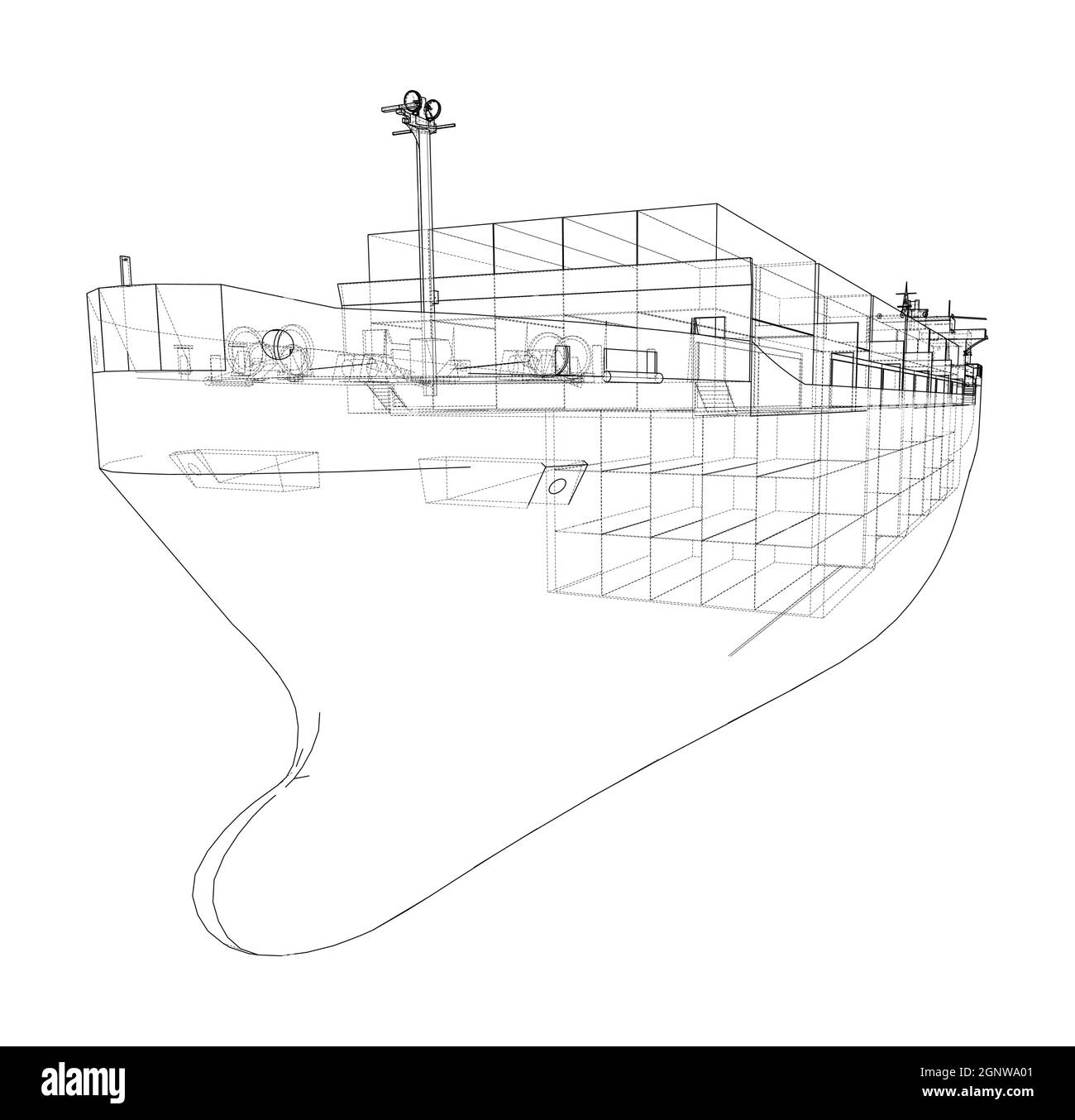 D'un cargo avec des conteneurs. Vector Illustration de Vecteur