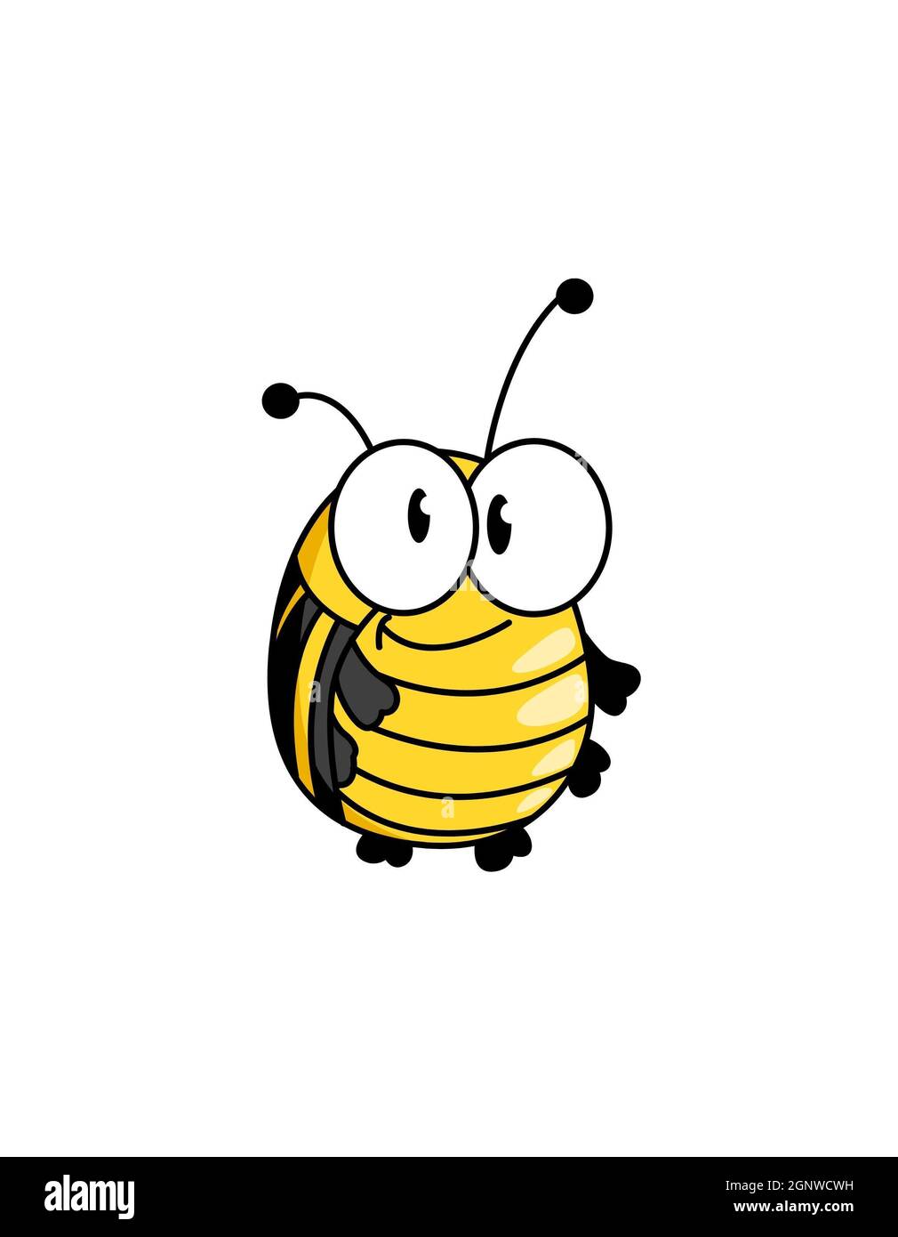 Mignon dessin animé insectes insecte mouche insecte miel abeille bourdon libellule papillon insectes isolés sur fond blanc Banque D'Images