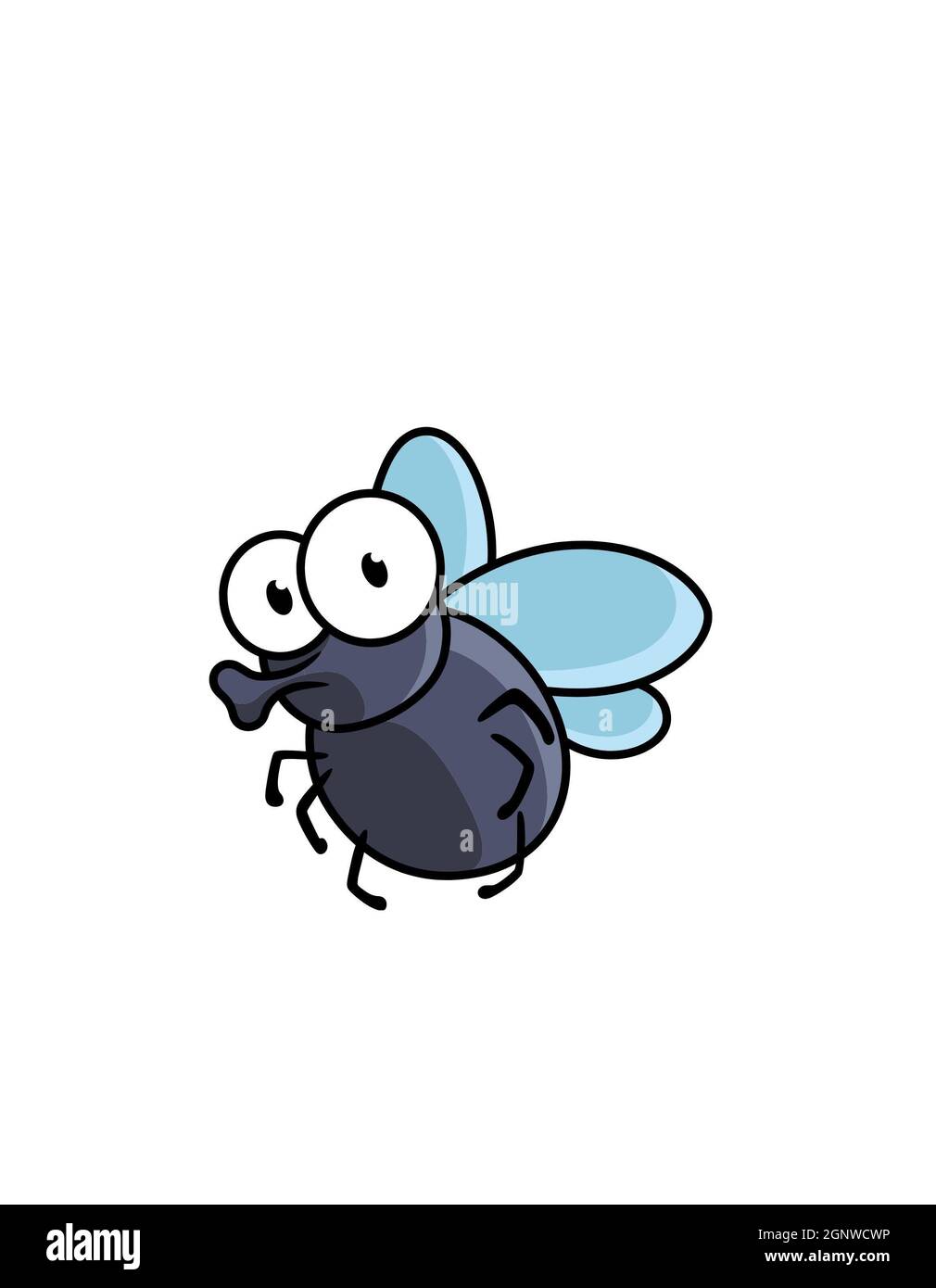 Mignon dessin animé insectes insecte mouche insecte miel abeille bourdon libellule papillon insectes isolés sur fond blanc Banque D'Images