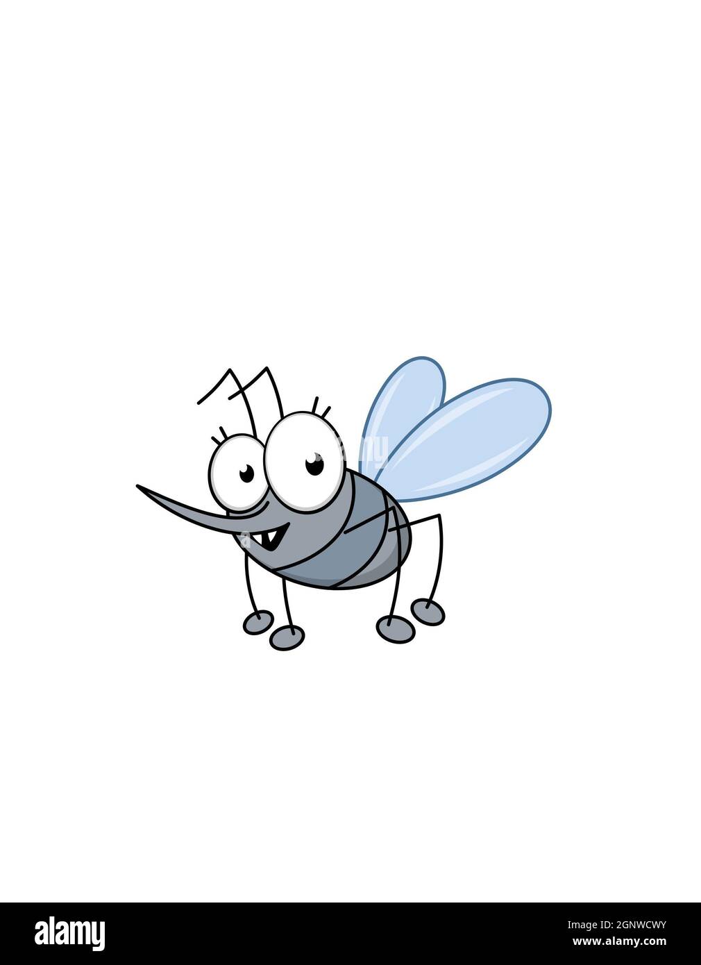 Mignon dessin animé insectes insecte mouche insecte miel abeille bourdon libellule papillon insectes isolés sur fond blanc Banque D'Images
