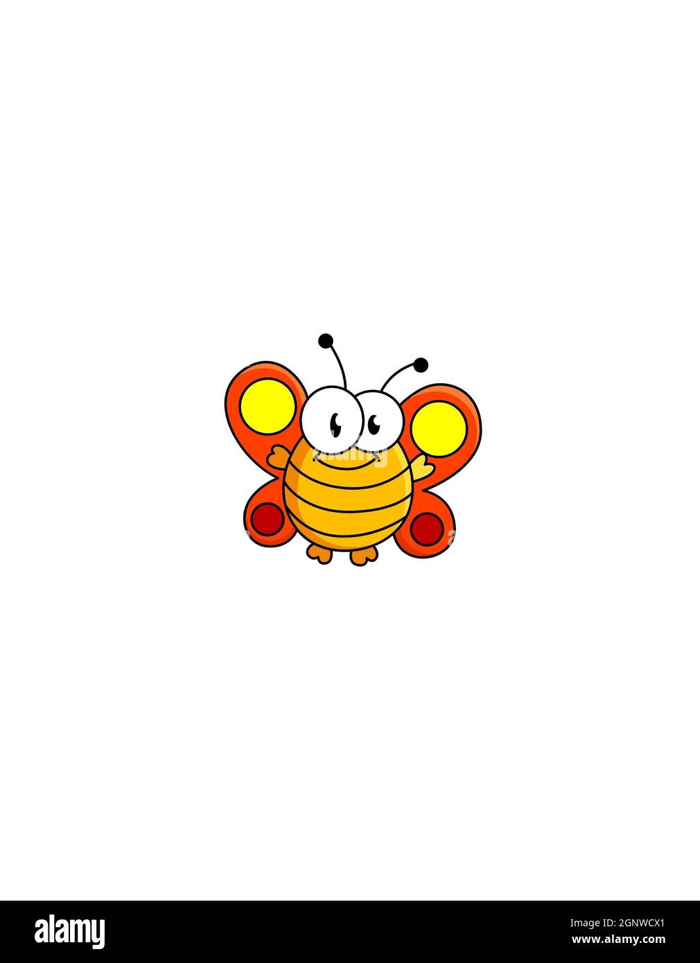 Mignon dessin animé insectes insecte mouche insecte miel abeille bourdon libellule papillon insectes isolés sur fond blanc Banque D'Images