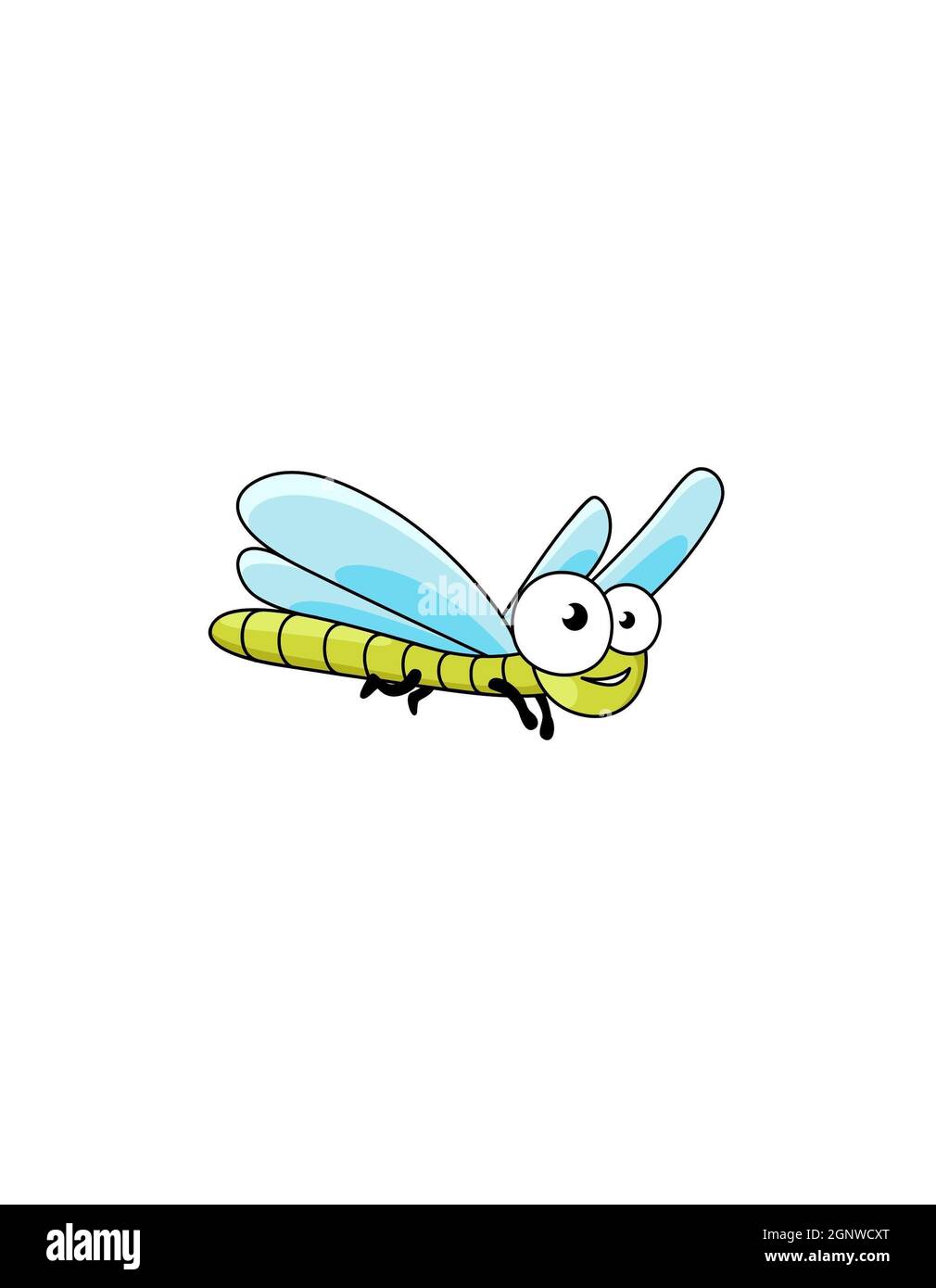 Mignon dessin animé insectes insecte mouche insecte miel abeille bourdon libellule papillon insectes isolés sur fond blanc Banque D'Images