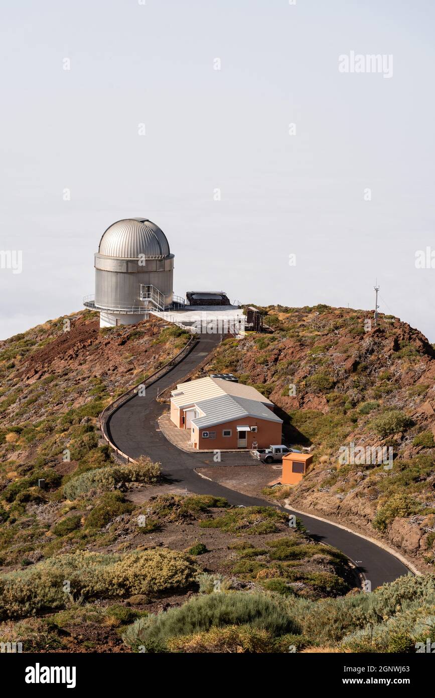 El Paso, Espagne - 14 août 2021 : Observatoire astronomique Roque de Los Muchachos, la Palma, îles Canaries. Observatoire astrophysique. Optique nordique Banque D'Images