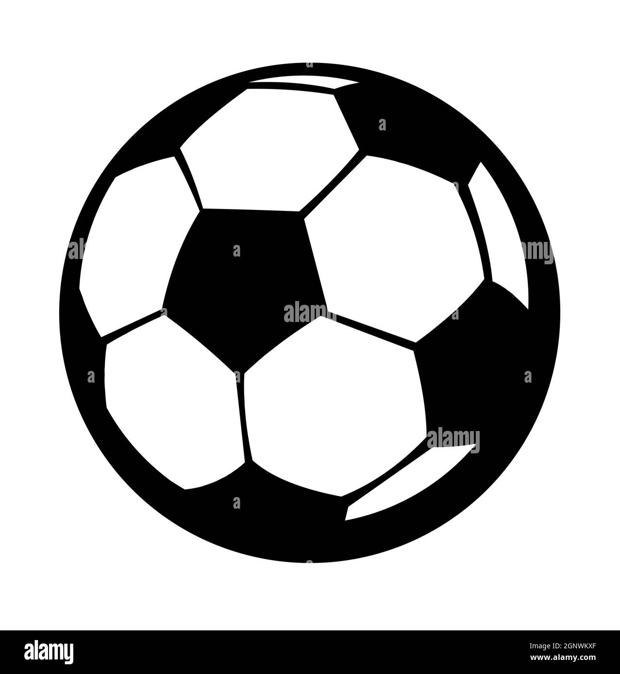 Ballon de football. Football. Équipement sportif pour athlètes. Isolé sur fond blanc. Symbole, icône. Vecteur d'illustration de pochoir monochrome. Illustration de Vecteur