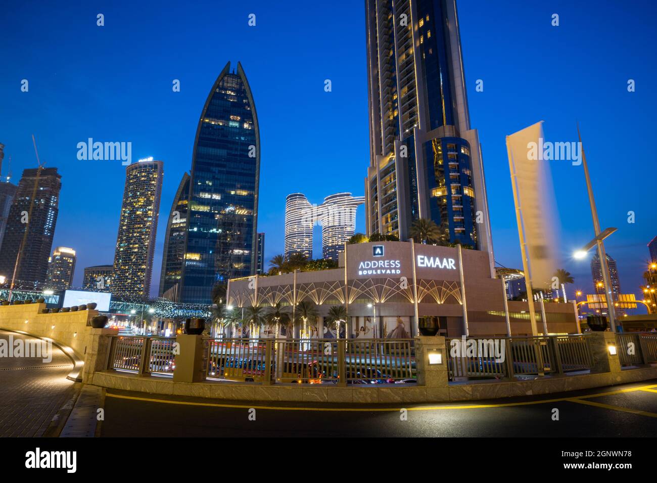 Dubai, Émirats Arabes Unis - 19 avril 2021 : quartier résidentiel et touristique du centre-ville moderne avec architecture moderne dans la zone urbaine de Dubaï Banque D'Images