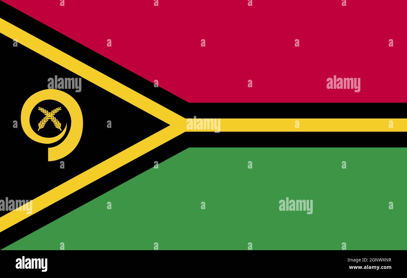 Drapeau national de Vanuatu dans des proportions exactes - illustration vectorielle Banque D'Images