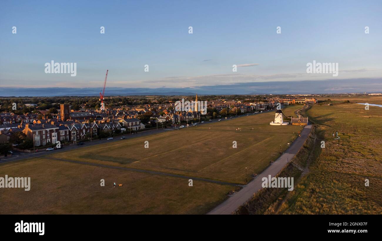 Lytham Sunset Drone Photographie Banque D'Images