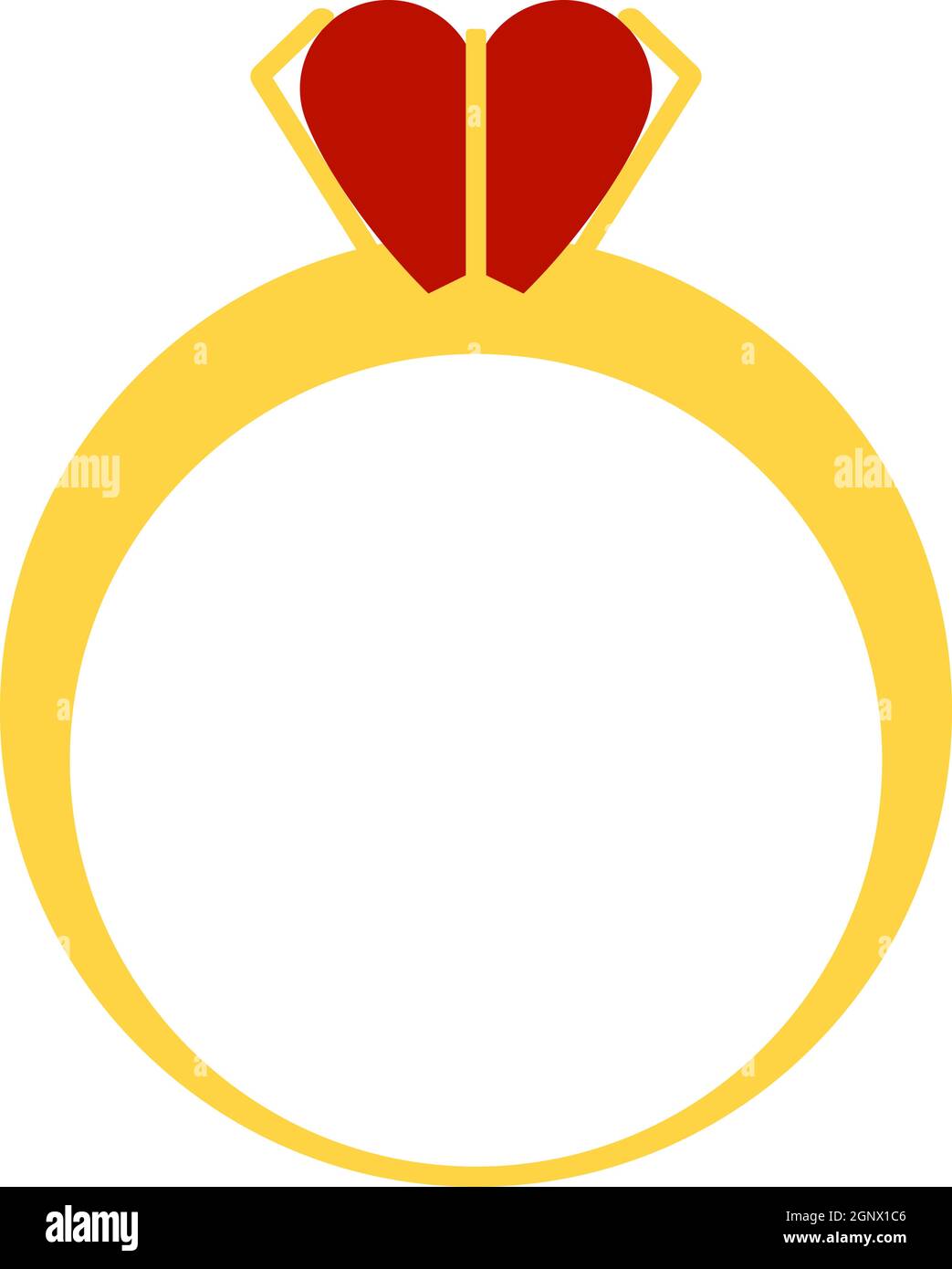 Icône anneau en forme de coeur de Saint-Valentin Illustration de Vecteur