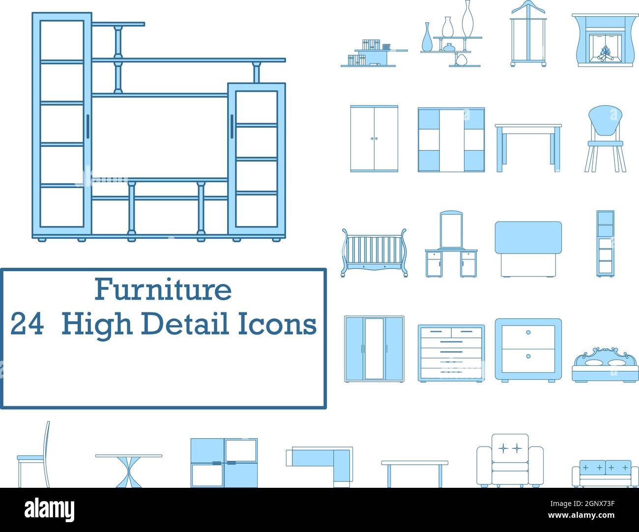 Icon Set de meubles Illustration de Vecteur