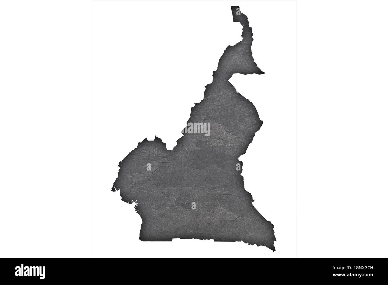 Carte du Cameroun sur ardoise sombre Banque D'Images