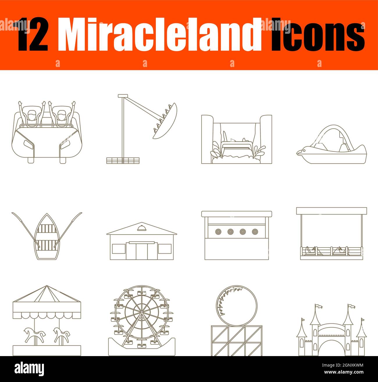 Ensemble d'icônes Miraceland Illustration de Vecteur