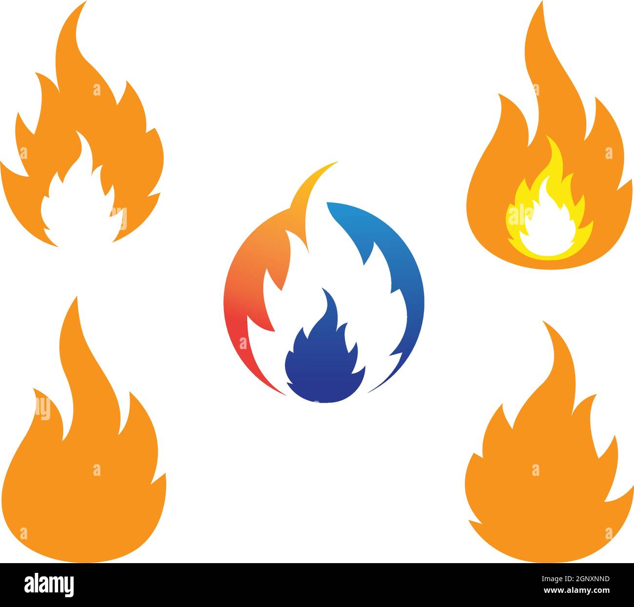 Logo Fire Flame icône vecteur illustration design Illustration de Vecteur