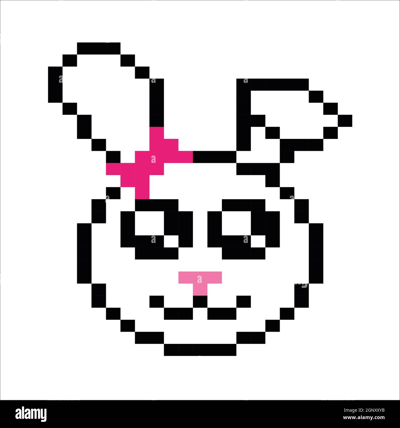 Pixel Art Petit Lapin Facile Joli lapin Pixel Art isolé sur fond blanc. Illustration des pixels animaux  Photo Stock - Alamy