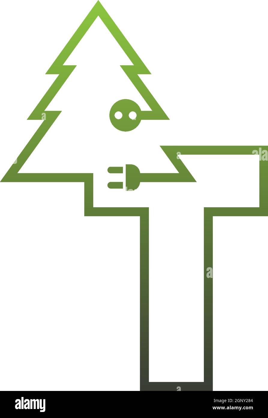 Arbre de lettres logo, concept lettre + vecteur d'arbre d'icônes Illustration de Vecteur