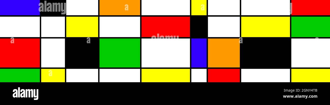 Rectangles colorés de style Mondrian Banque D'Images