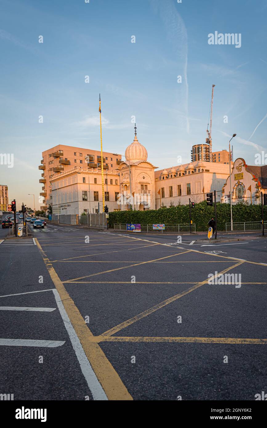 Gurdwara Singh Sabha London East, Barking, Londres Banque D'Images