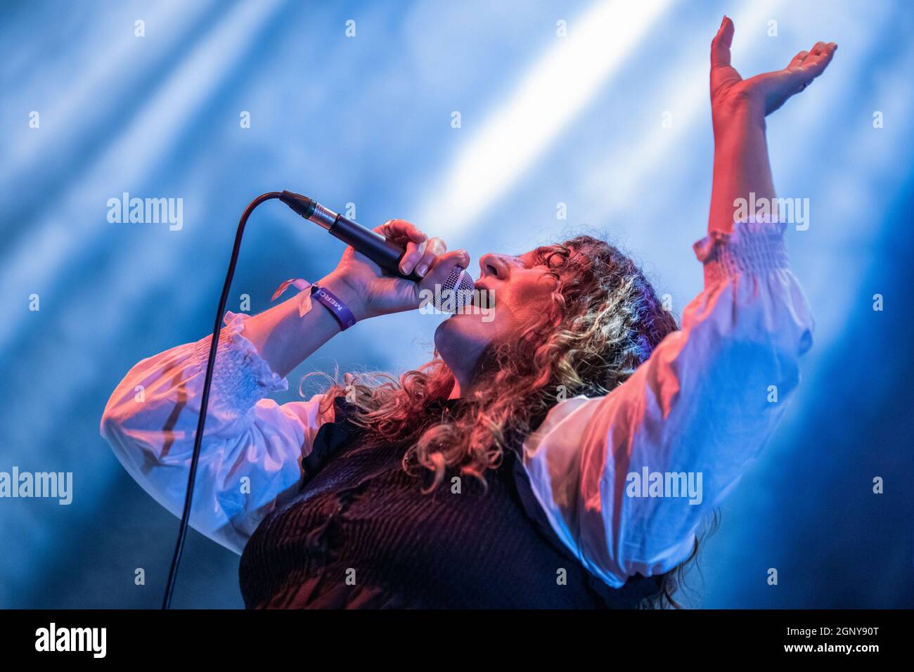 Barcelone, Espagne. 2021.09.25. Concert d'artiste Planningtorock à la Mercè/BAM. Photographe: Aitor Rodero. Banque D'Images
