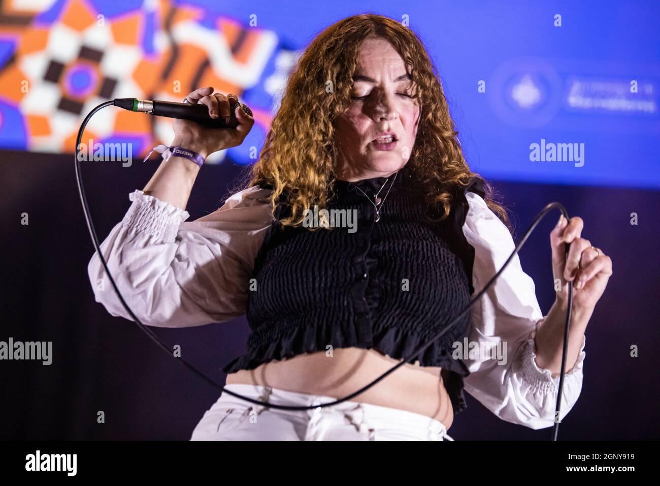 Barcelone, Espagne. 2021.09.25. Concert d'artiste Planningtorock à la Mercè/BAM. Photographe: Aitor Rodero. Banque D'Images