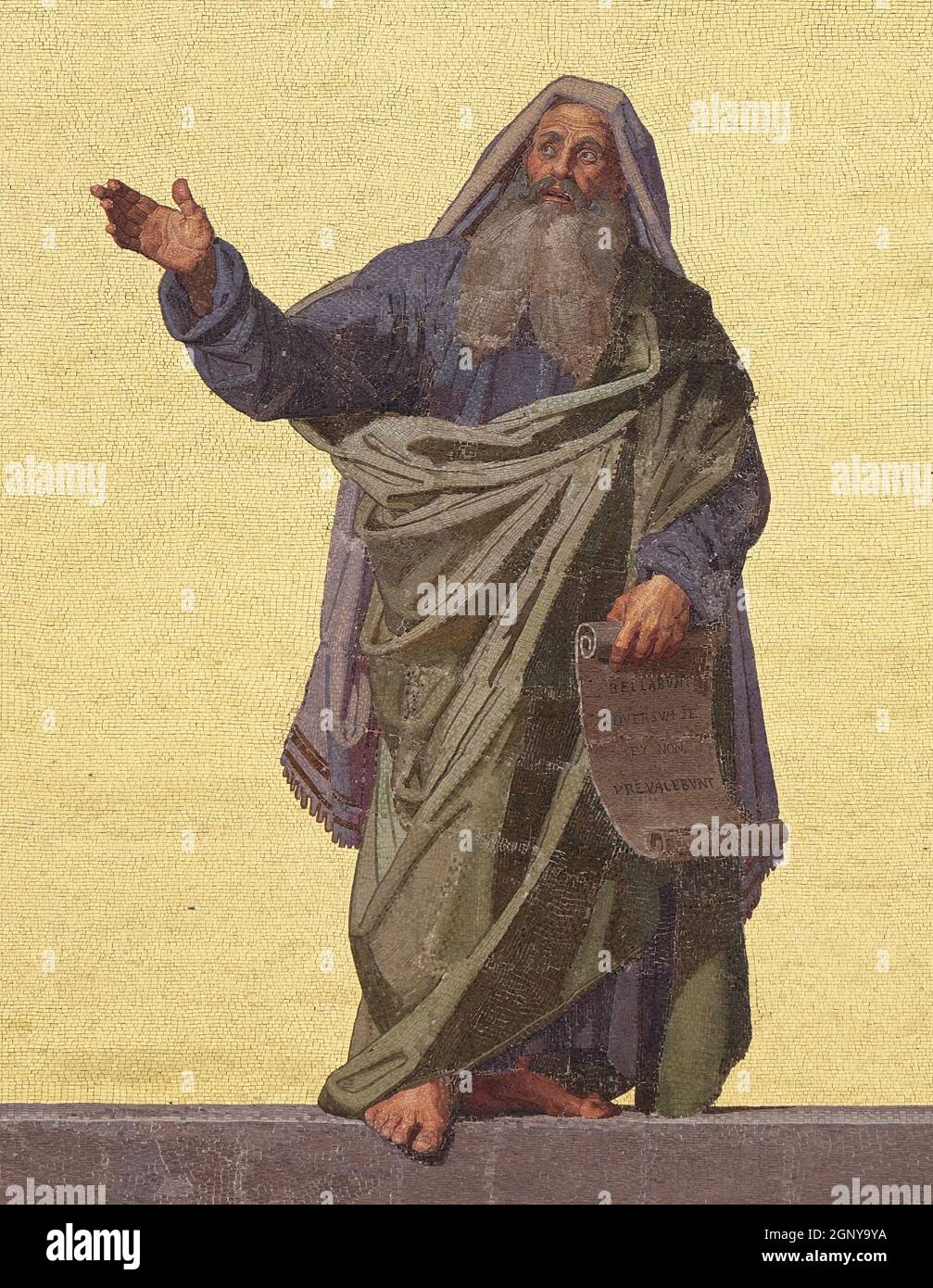 Mosaïque du Prophète Jérémie dans la façade de la basilique Saint-Paul à l'extérieur des murs, Rome, Italie Banque D'Images