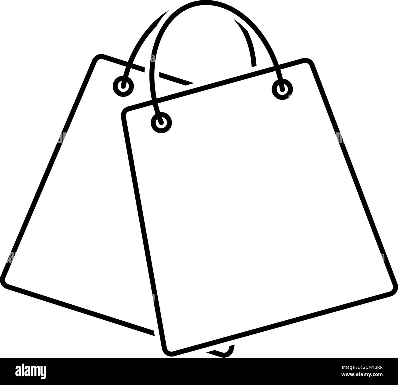 Icône deux sacs d'achats Illustration de Vecteur