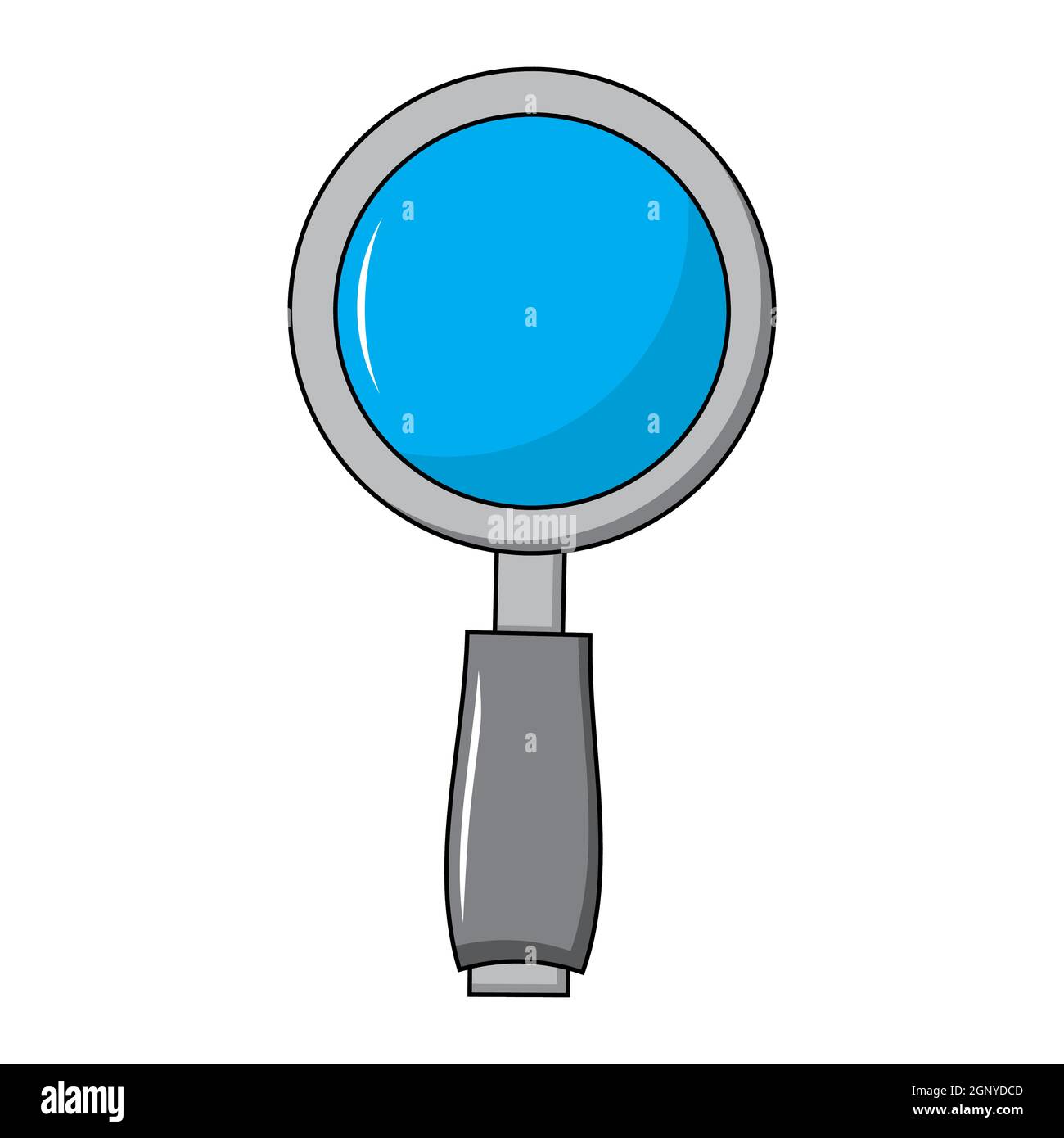 PrintLoupe icône de clipart de verre. Preuve ou symbole de recherche. Conception vectorielle isolée sur fond blanc. Outil d'enquête. Illustration de Vecteur