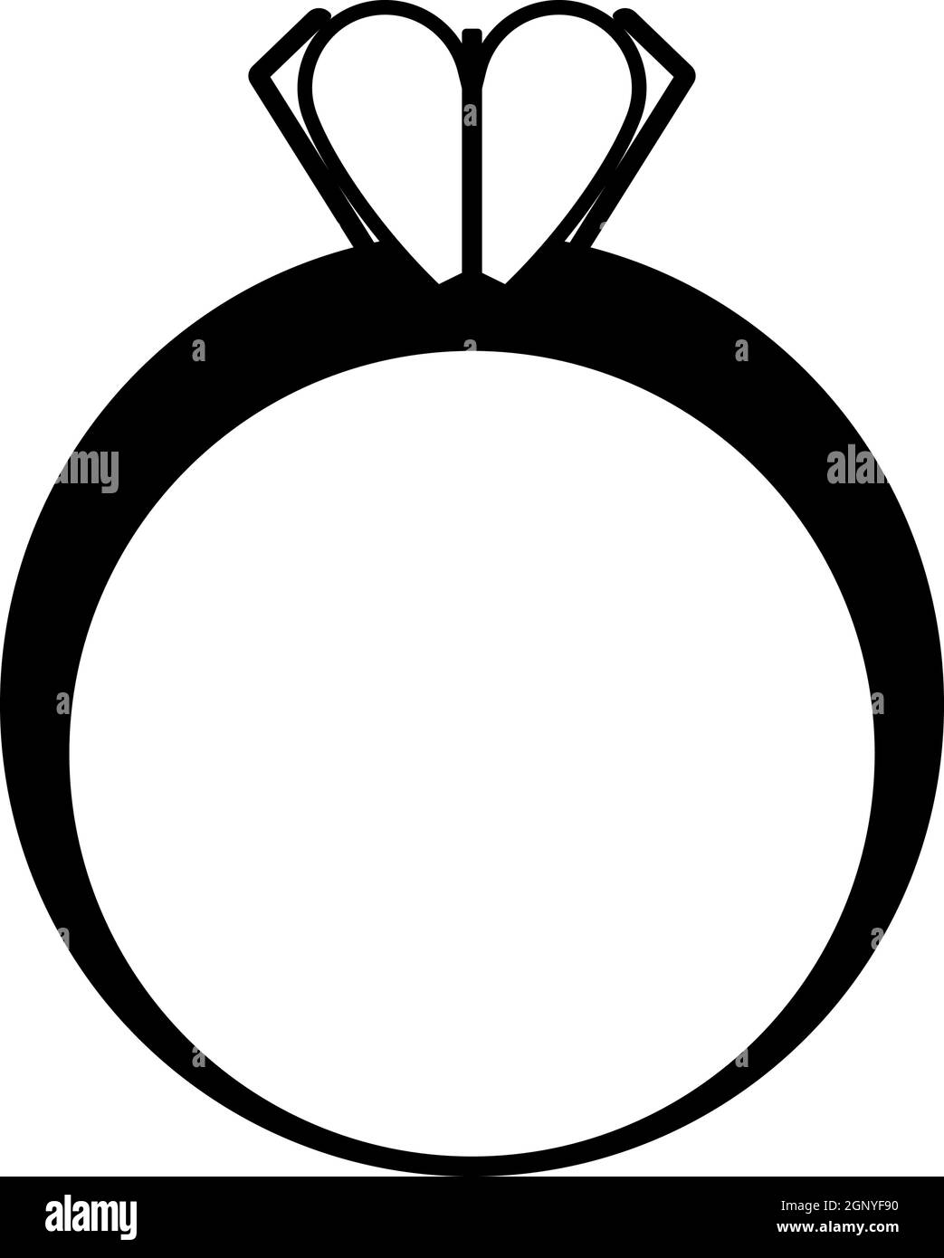 Icône anneau en forme de coeur de Saint-Valentin Illustration de Vecteur