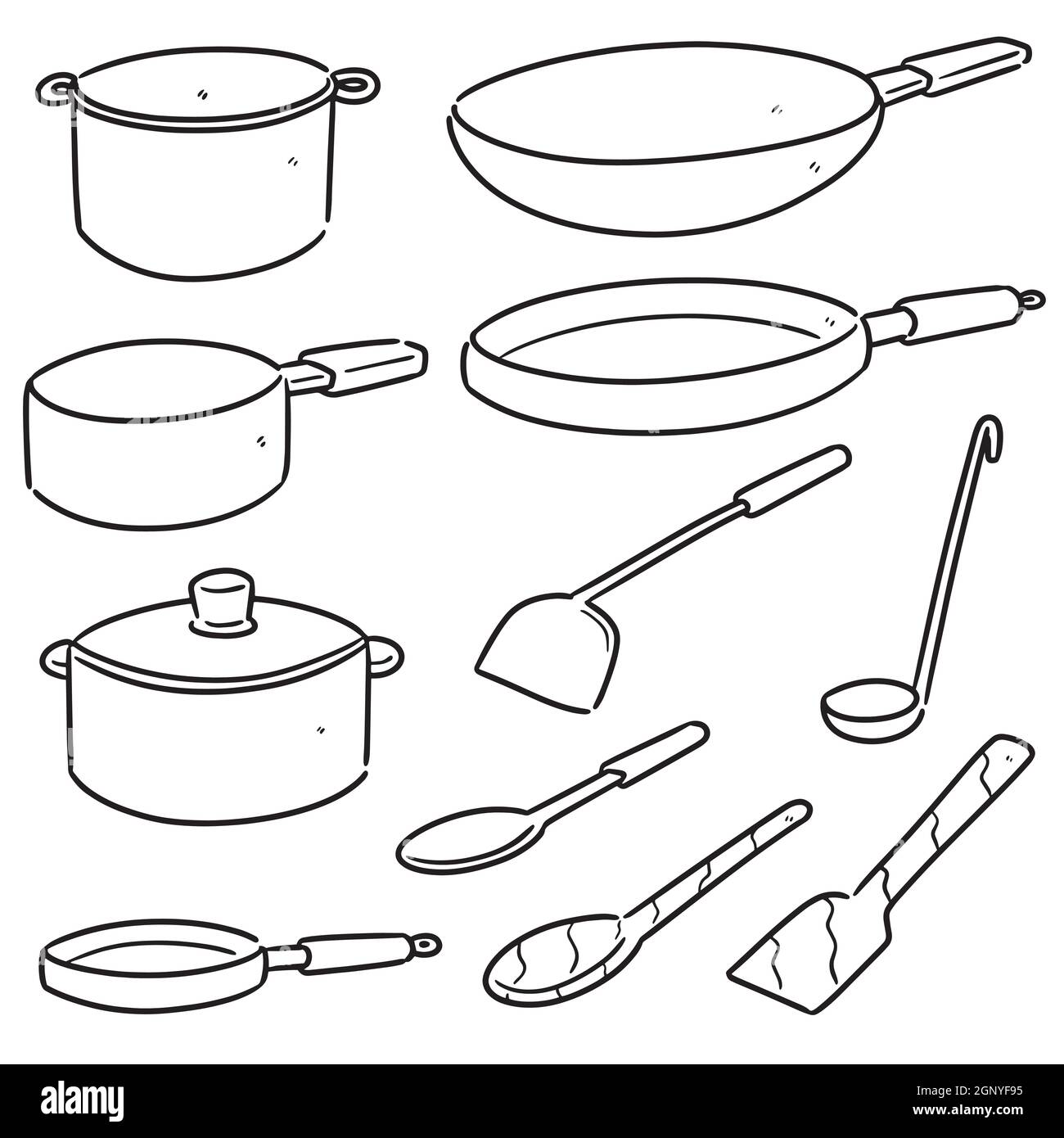 ensemble vectoriel d'outils de cuisine Illustration de Vecteur