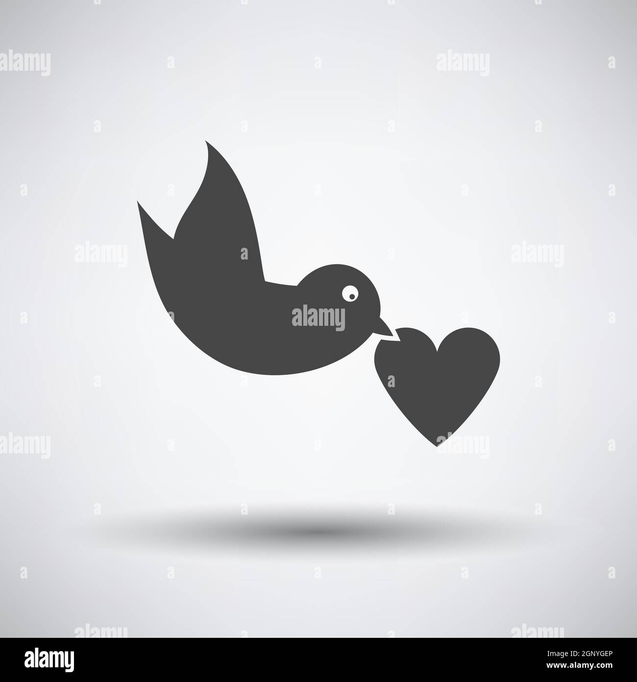 Icône Dove with Heart Illustration de Vecteur
