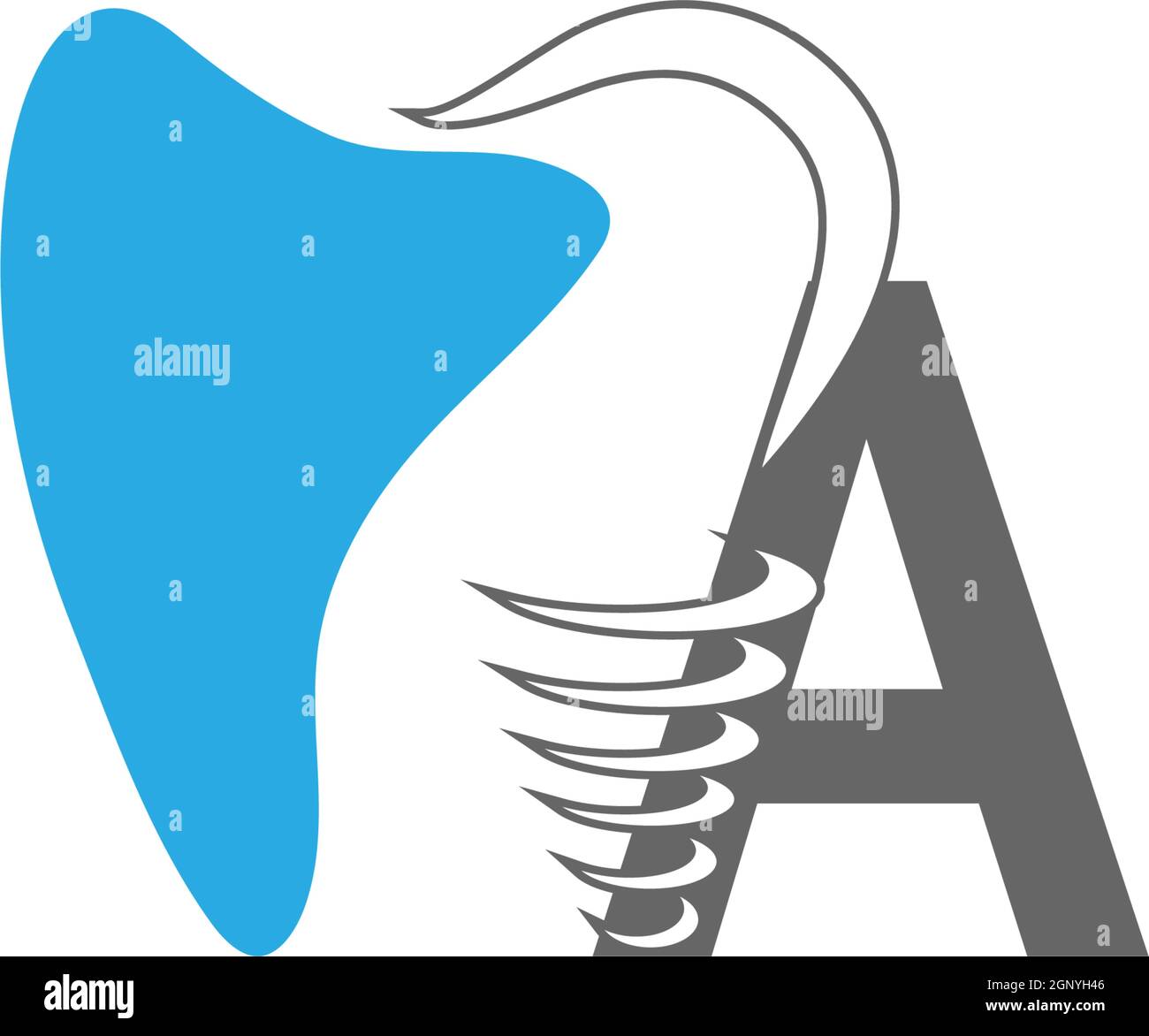 Lettre Une icône de logo avec illustration de dessin dentaire Illustration de Vecteur