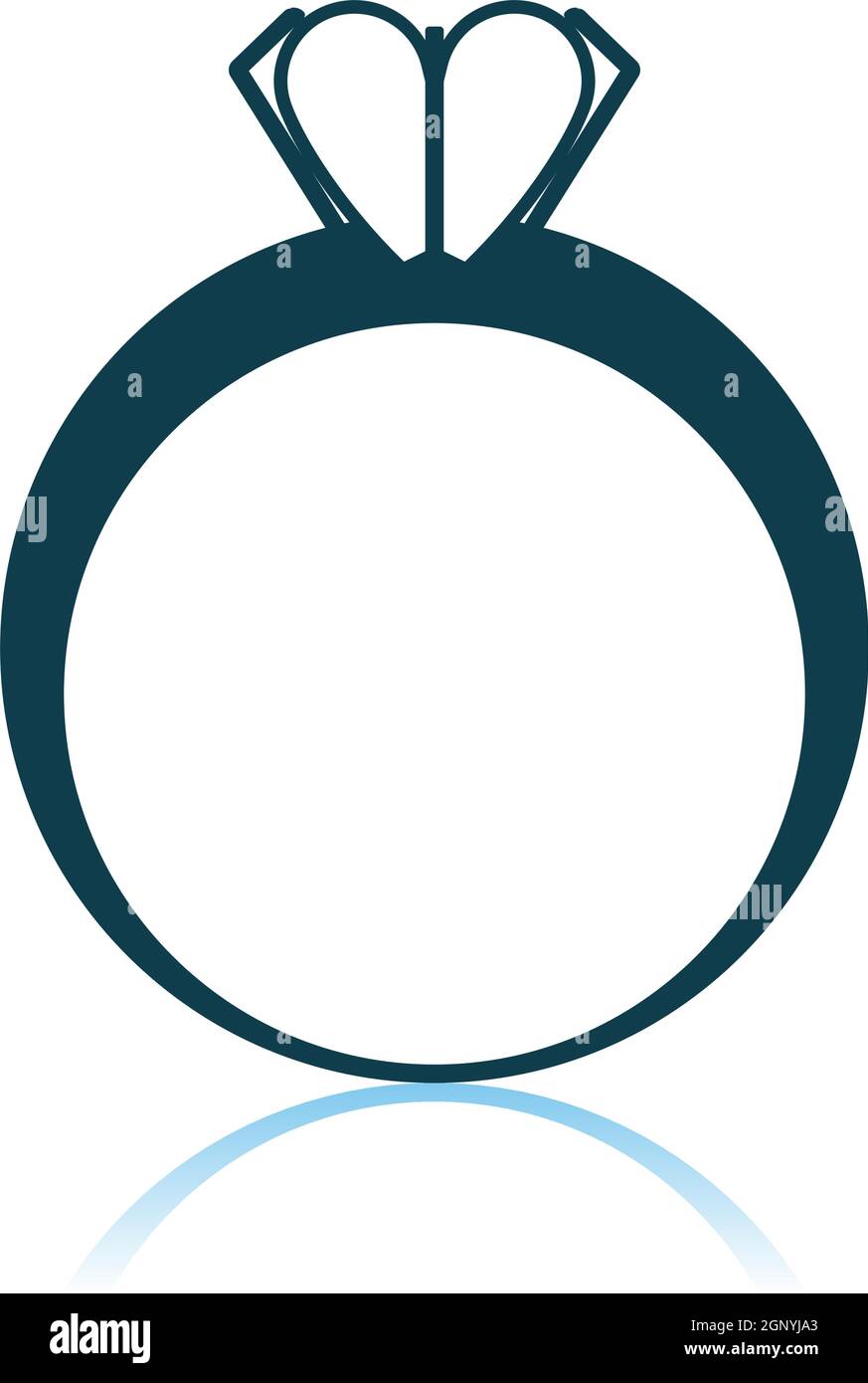 Icône anneau en forme de coeur de Saint-Valentin Illustration de Vecteur