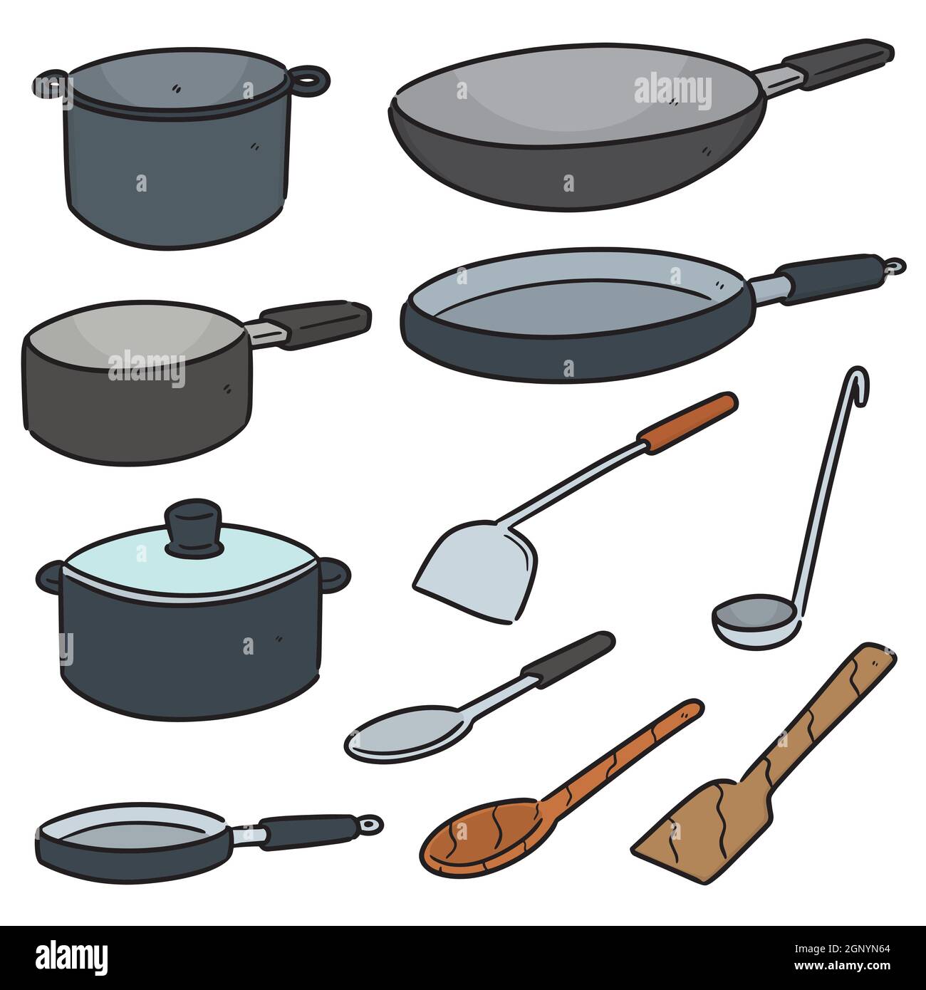 ensemble vectoriel d'outils de cuisine Illustration de Vecteur