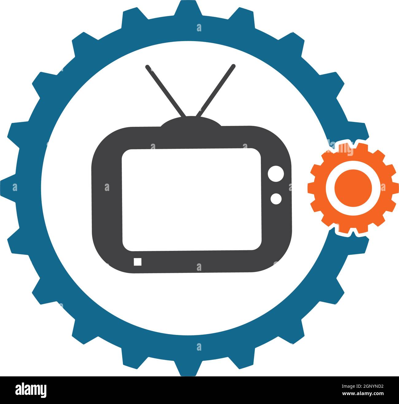 illustration vectorielle du logo de l'engrenage de télévision Illustration de Vecteur