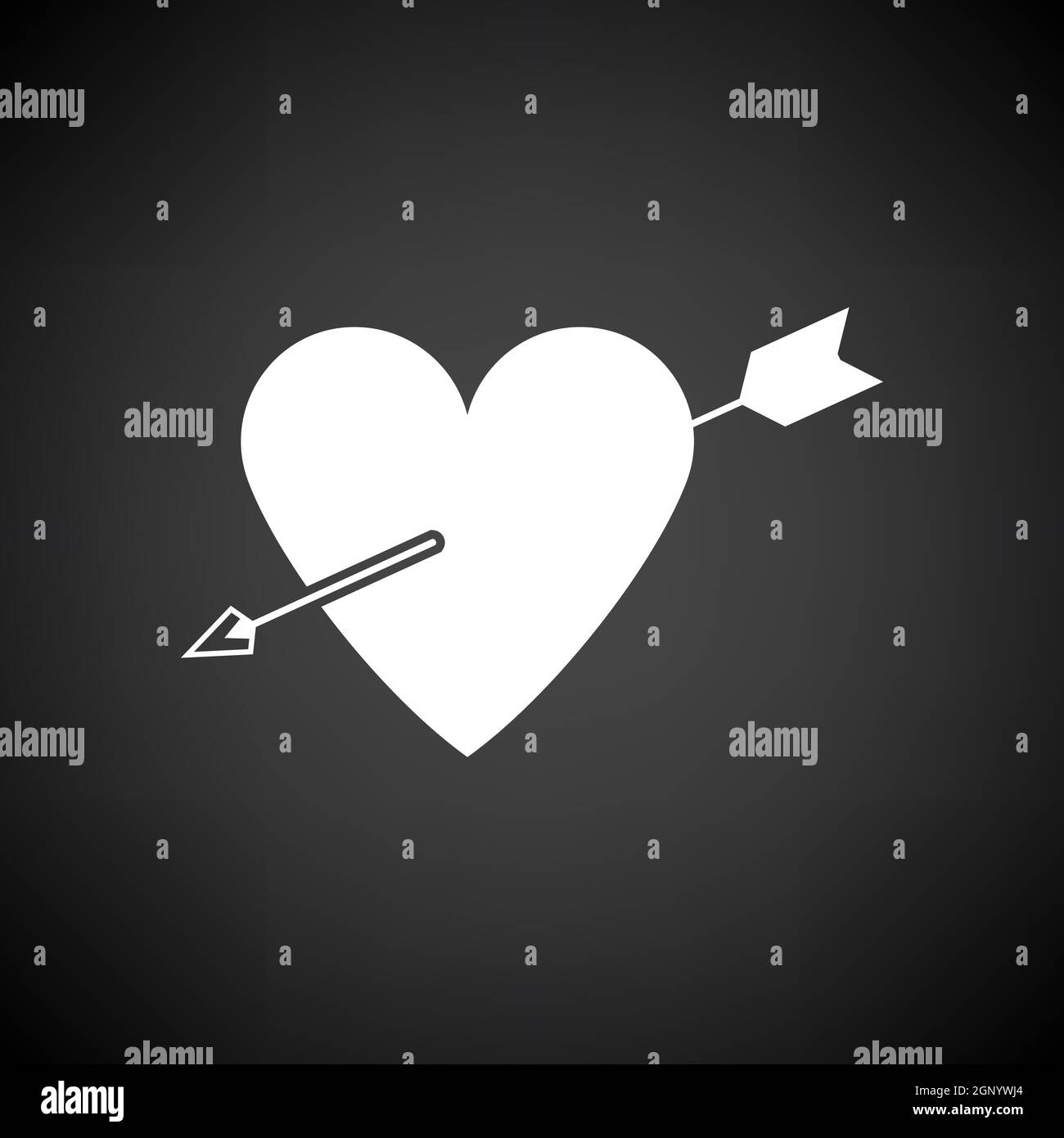 Cœur percé par l'icône de flèche Illustration de Vecteur