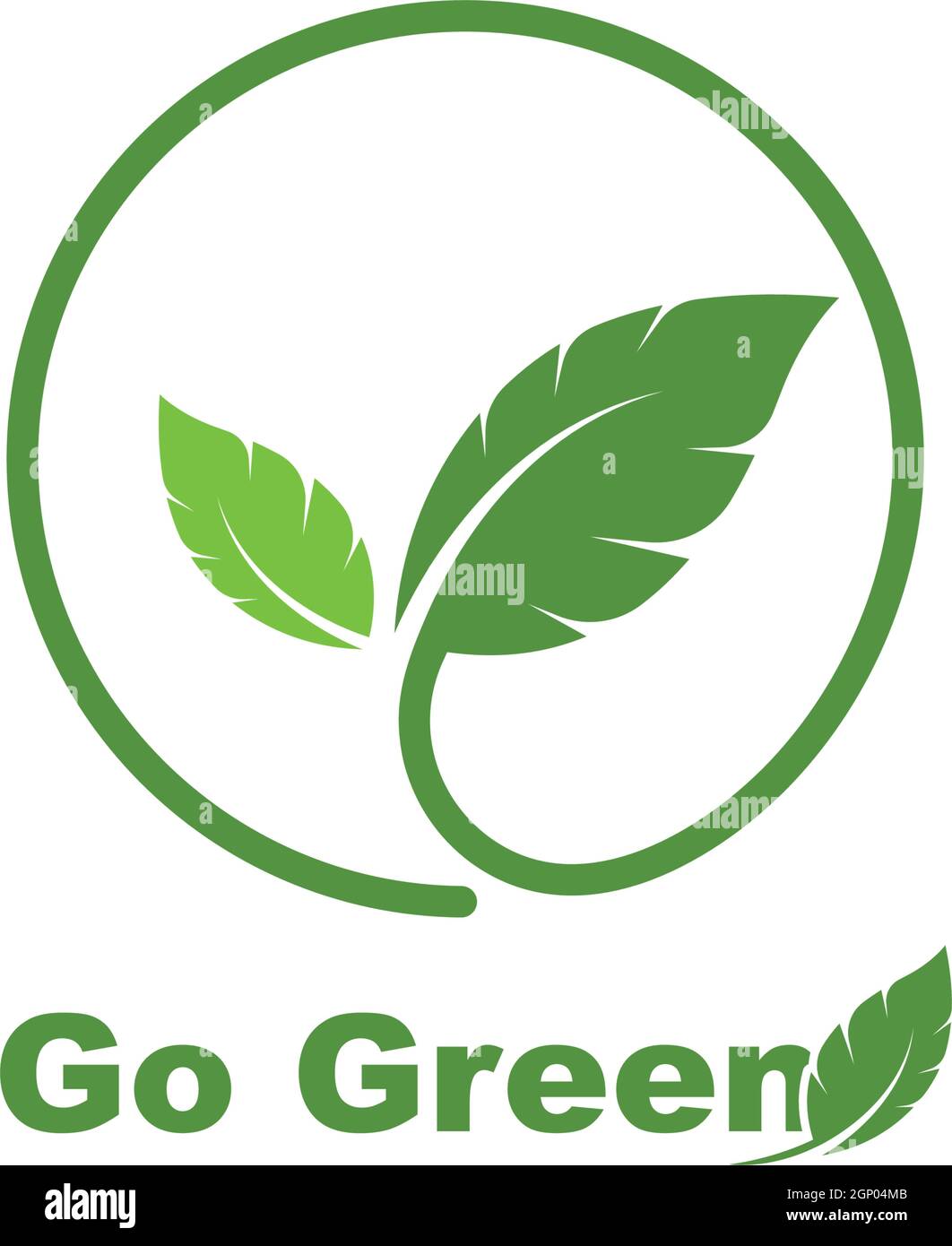 vert feuille écologie élément nature vecteur icône de go vert Illustration de Vecteur