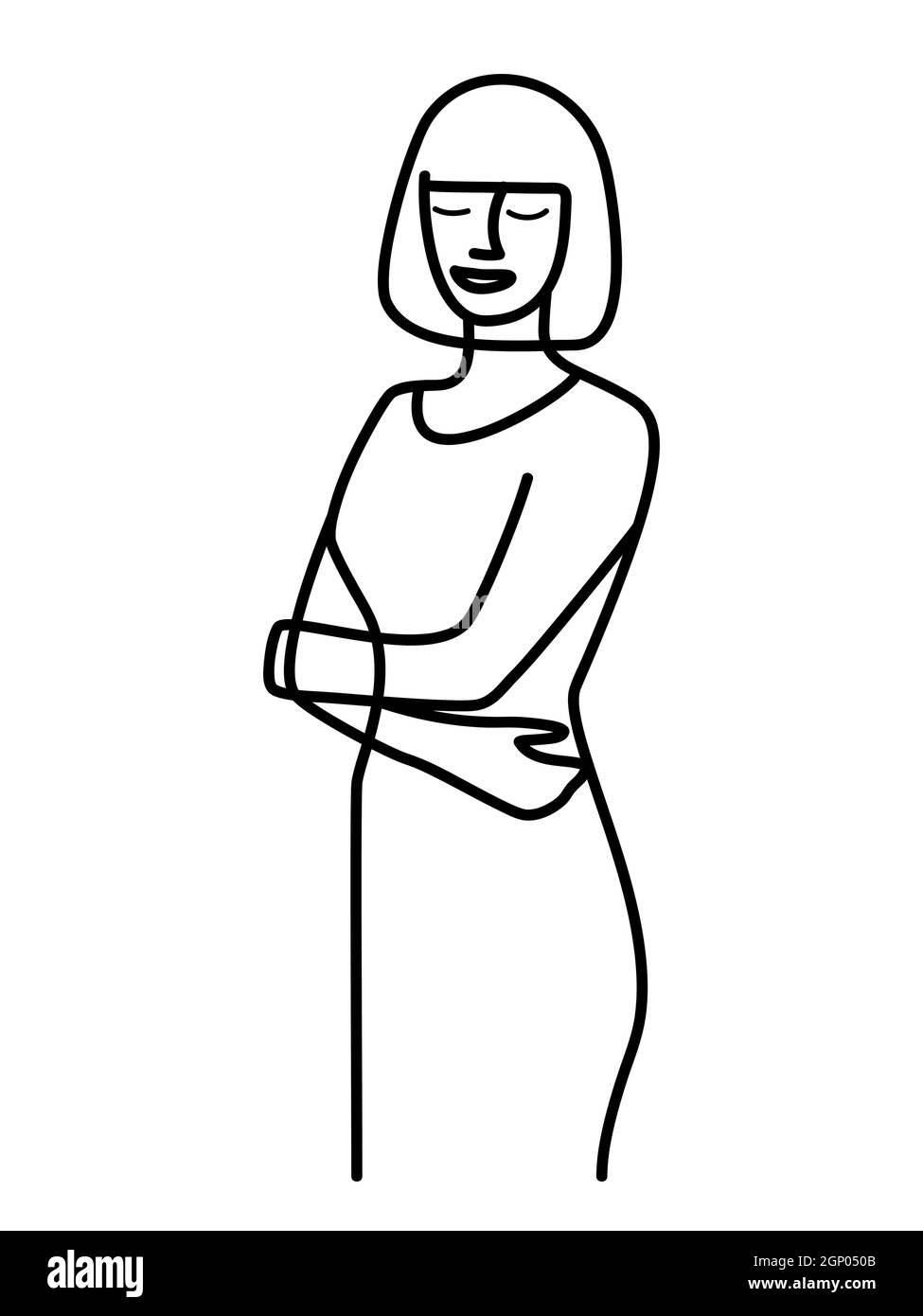 Minimalisme Portrait vectoriel féminin dessiné à la main dans un style moderne abstrait à une ligne. Décoration, art mural, design créatif pour les médias sociaux. Modèle tendance avec visage de femme portrait Illustration de Vecteur