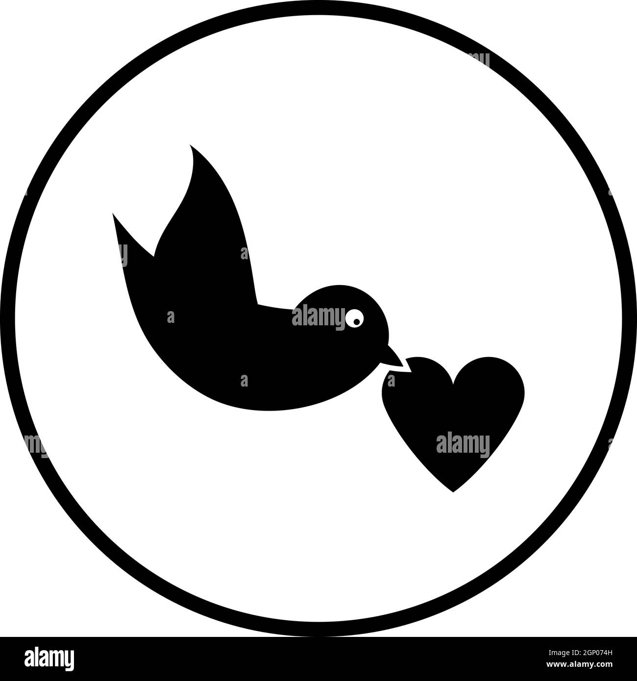 Icône Dove with Heart Illustration de Vecteur