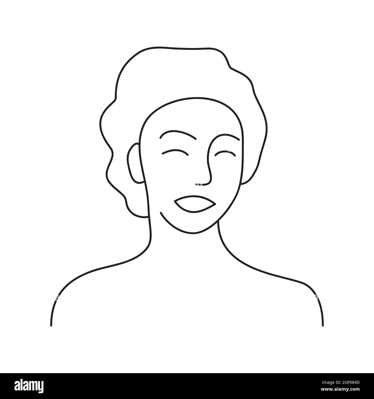 Minimalisme Portrait vectoriel féminin dessiné à la main dans un style moderne abstrait à une ligne. Décoration, art mural, design créatif pour les médias sociaux. Modèle tendance avec visage de femme portrait Illustration de Vecteur