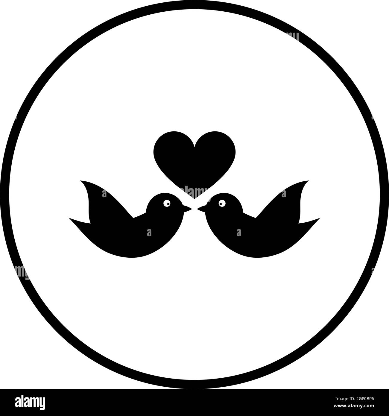 Icône Dove with Heart Illustration de Vecteur